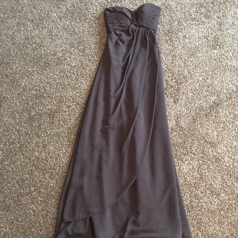 Mori Lee Strapless Maxi Dress in Chocolate Brown
